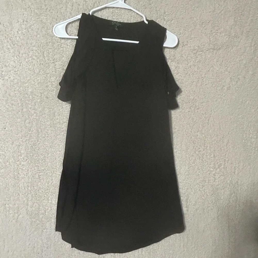 Jessica Simpson Black Cold Shoulders Cami Dress Size Small Romantic Goth